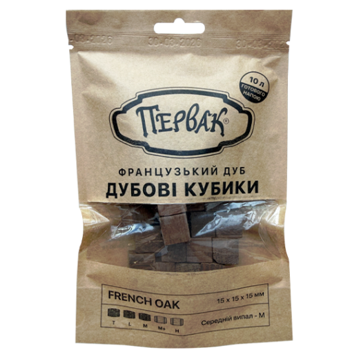 Кубики дубові Первак French Oak M (середній випал, на 10 л)