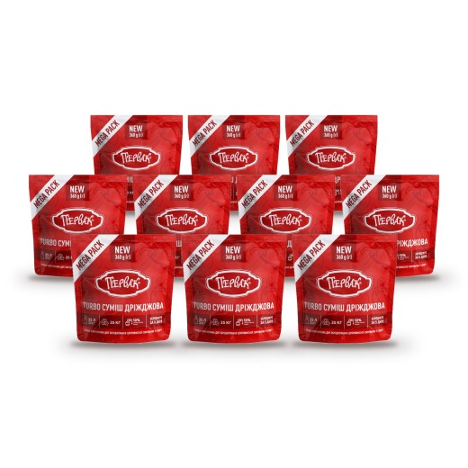 Турбодріжджі Первак Mega Pack 360 г — набір 10 пачок (1000 л браги)