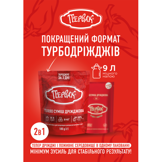 Турбодріжджі Первак 185 г (набір 10+1)